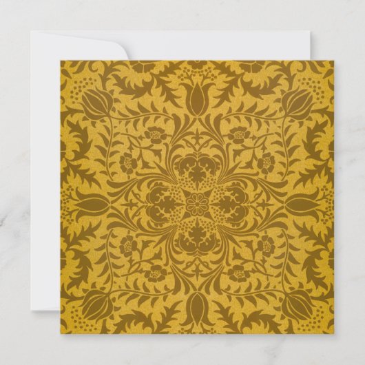 Ornate gold floral pattern with symmetrical サンキューカード (正面)
