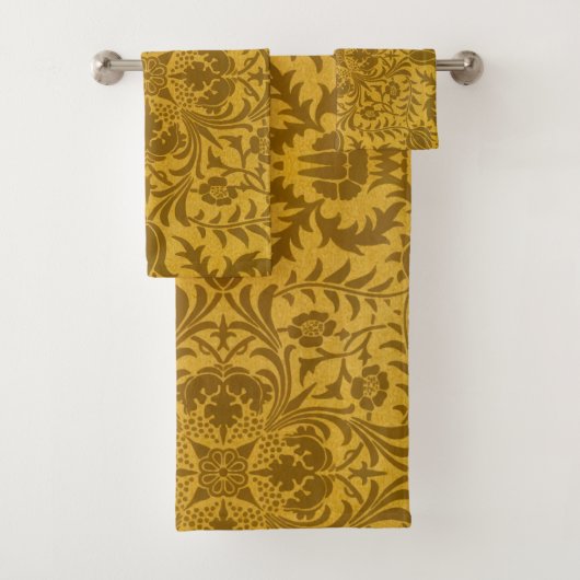 Ornate gold floral pattern with symmetrical バスタオルセット (インサイチュ)