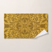 Ornate gold floral pattern with symmetrical バスタオルセット (ハンドタオル)