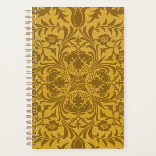 Ornate gold floral pattern with symmetrical プランナー手帳 (正面)