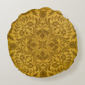 Ornate gold floral pattern with symmetrical ラウンドクッション (裏面)