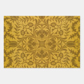 Ornate gold floral pattern with symmetrical ラッピングペーパーシート (正面2)