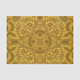 Ornate gold floral pattern with symmetrical 薄葉紙