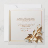 Ornate Gold Floral Wedding Thank You Card サンキューカード (裏面)