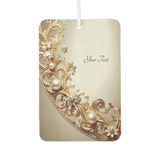 Ornate Gold Flourish Air Freshener カーエアーフレッシュナー (正面)