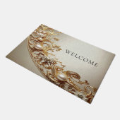 Ornate Gold Flourish Doormat ドアマット (アングル)
