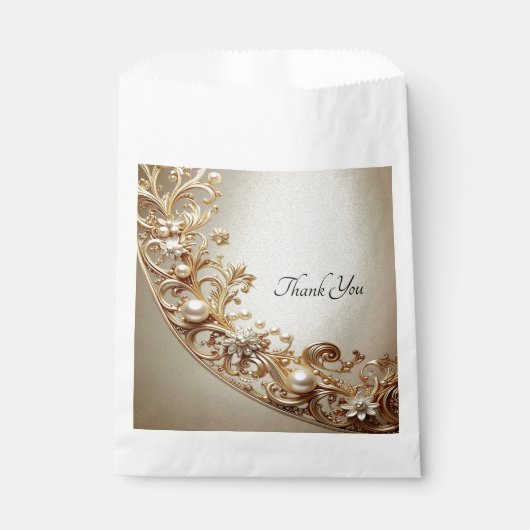 Ornate Gold Flourish Favor Bag フェイバーバッグ (正面)