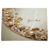 Ornate Gold Flourish Gift Bag ラージペーパーバッグ (正面)