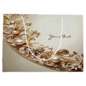 Ornate Gold Flourish Gift Bag ラージペーパーバッグ (裏面)