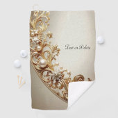 Ornate Gold Flourish Golf Towel ゴルフタオル (インサイチュ)