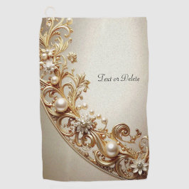 Ornate Gold Flourish Golf Towel ゴルフタオル