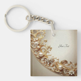 Ornate Gold Flourish Keychain キーホルダー