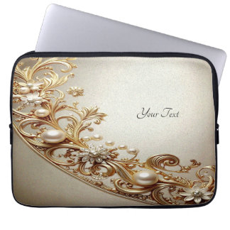 Ornate Gold Flourish Laptop Sleeve ラップトップスリーブ