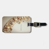 Ornate Gold Flourish Luggage Tag ラゲッジタグ (正面横)