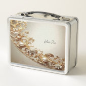 Ornate Gold Flourish Lunch box メタルランチボックス (裏面)