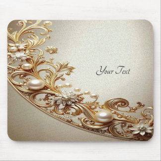 Ornate Gold Flourish Mousepad マウスパッド