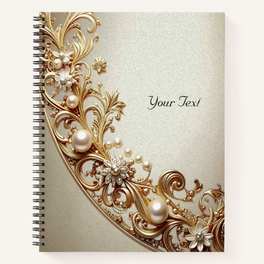 Ornate Gold Flourish Notebook ノートブック (正面)