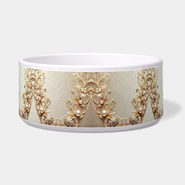 Ornate Gold Flourish Pet Bowl ボウル (正面)