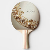 Ornate Gold Flourish Ping Pong Paddle 卓球ラケット (裏面)