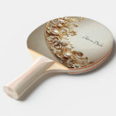 Ornate Gold Flourish Ping Pong Paddle 卓球ラケット (正面アングル)