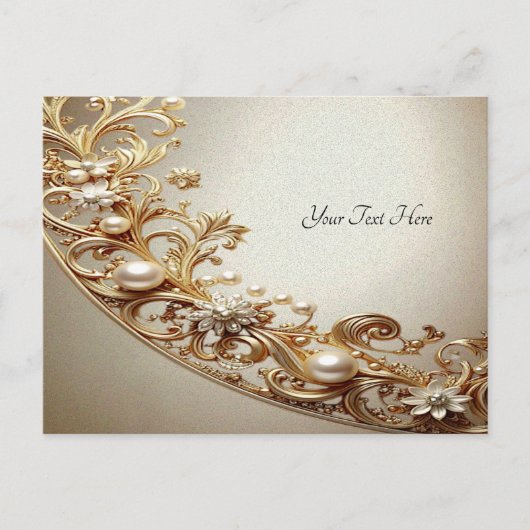 Ornate Gold Flourish Postcard ポストカード (正面)