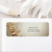 Ornate Gold Flourish Return Address Label ラベル (インサイチュ)