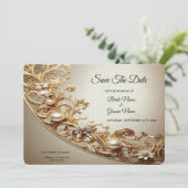 Ornate Gold Flourish Save The Date セーブザデート (スタンド正面)
