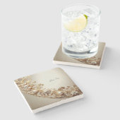 Ornate Gold Flourish Stone Coaster ストーンコースター (横)