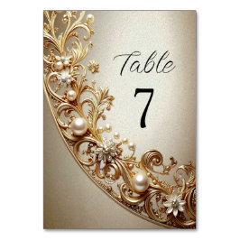 Ornate Gold Flourish Table Number テーブルナンバー