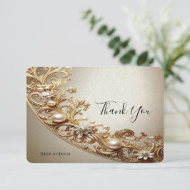Ornate Gold Flourish Thank You Card サンキューカード