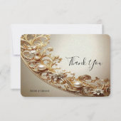 Ornate Gold Flourish Thank You Card サンキューカード (正面)
