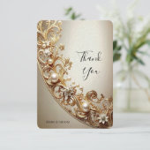 Ornate Gold Flourish Thank You Card サンキューカード (スタンド正面)