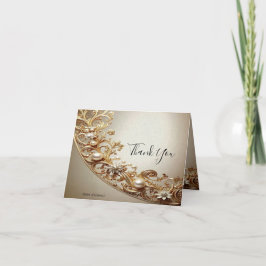 Ornate Gold Flourish Thank You Card サンキューカード