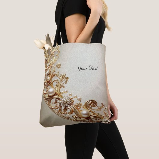 Ornate Gold Flourish Tote Bag トートバッグ (クローズアップ)