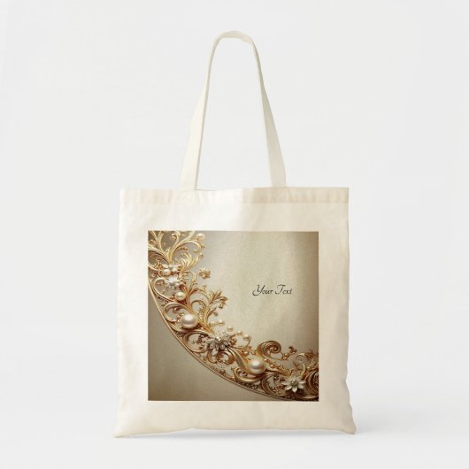 Ornate Gold Flourish Tote Bag トートバッグ (正面)
