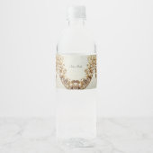 Ornate Gold Flourish Water Bottle Label ペットボトルラベル (正面)