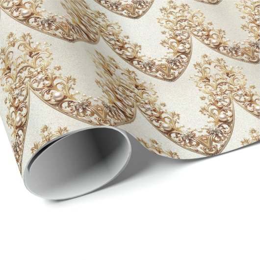 Ornate Gold Flourish Wrapping Paper ラッピングペーパー (ロールコーナー)