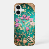 Ornate Gold Frame & Floral Luxury Phone Case iPhone 16ケース (裏面)