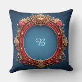 Ornate Gold Frame With Heart Gem クッション (裏面)