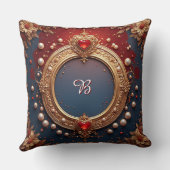 Ornate Gold Frame With Heart Gem クッション (裏面)