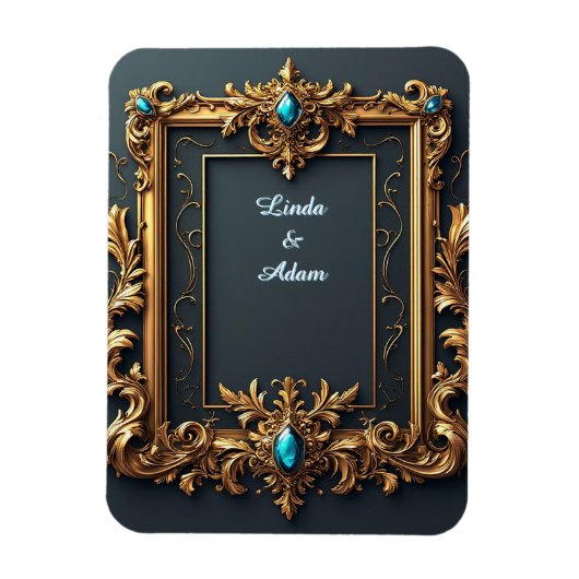 Ornate Gold Frame with Intricate Details マグネット (縦)