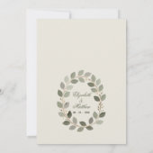 Ornate Gold Scrollwork Pink Botanical Wedding  招待状 (裏面)