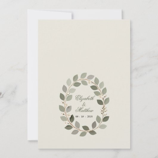 Ornate Gold Scrollwork Pink Botanical Wedding  招待状 (裏面)