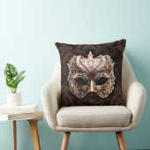 Ornate Gold-Silver Elaborate Foliage mask クッション (椅子)