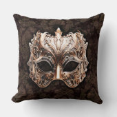 Ornate Gold-Silver Elaborate Foliage mask クッション (正面)