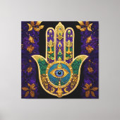  Ornate Gold Third Eye Hamsa キャンバスプリント (正面)