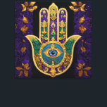 Ornate Gold Third Eye Hamsa キャンバスプリント<br><div class="desc">Whether worn as a piece of jewelry, displayed as an art piece, or used as a decorative element, the Hamsa with the third eye serves as a powerful reminder of the importance of spiritual growth, insight, and protection. It encourages individuals to open their minds and hearts to the unseen realms...</div>