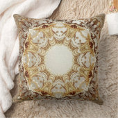 Ornate Gold Throw Pillow クッション (ブランケット)
