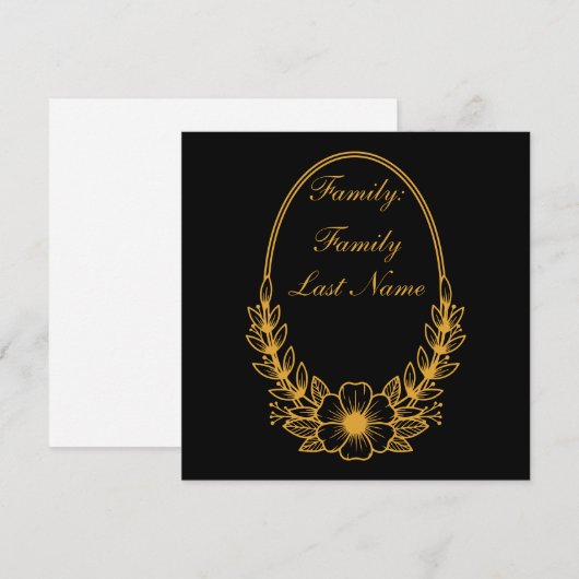 Ornate Gold Wreath Invitation with Custom Text Des (正面/裏面)