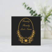 Ornate Gold Wreath Invitation with Custom Text Des (スタンド正面)